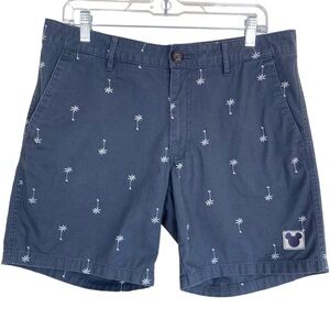 Junk Food x Disney Mickey Mouse Palm Tree Flat Front Chino Shorts Grey 7” M